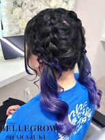 編みこみ髪リボンツインテール