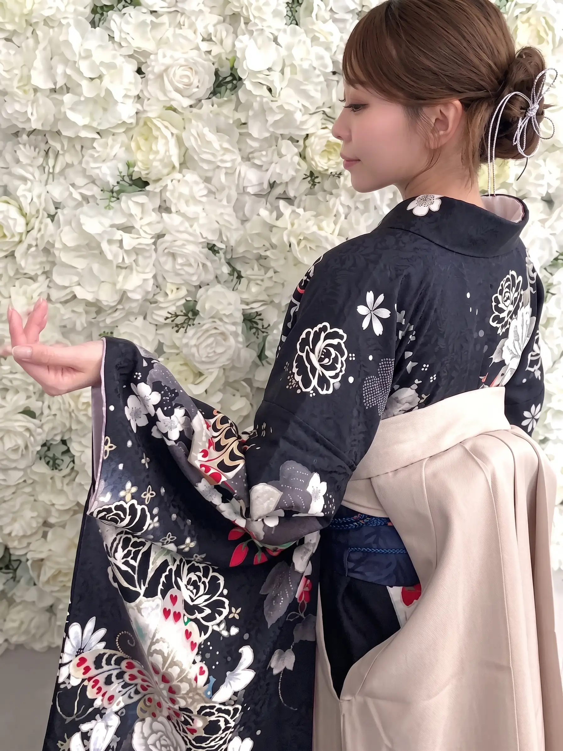 和装ゆるシニヨンアレンジ2