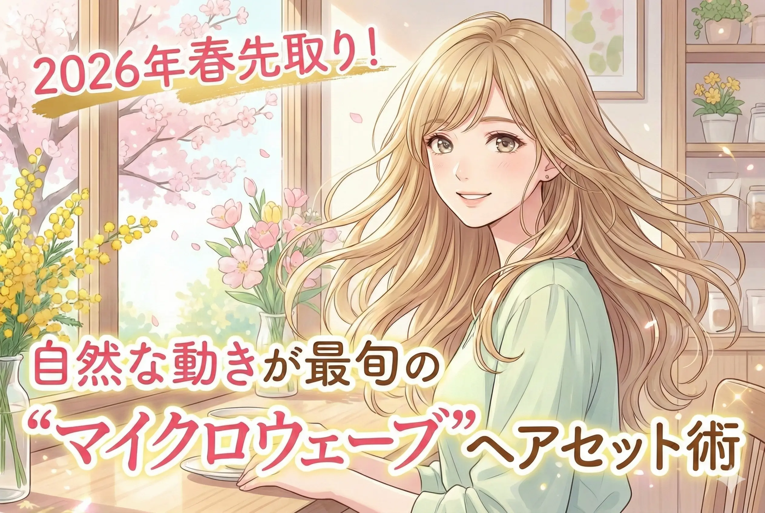 自然な動きが最旬の2026年春先取り！ “マイクロウェーブ”ヘアセット術