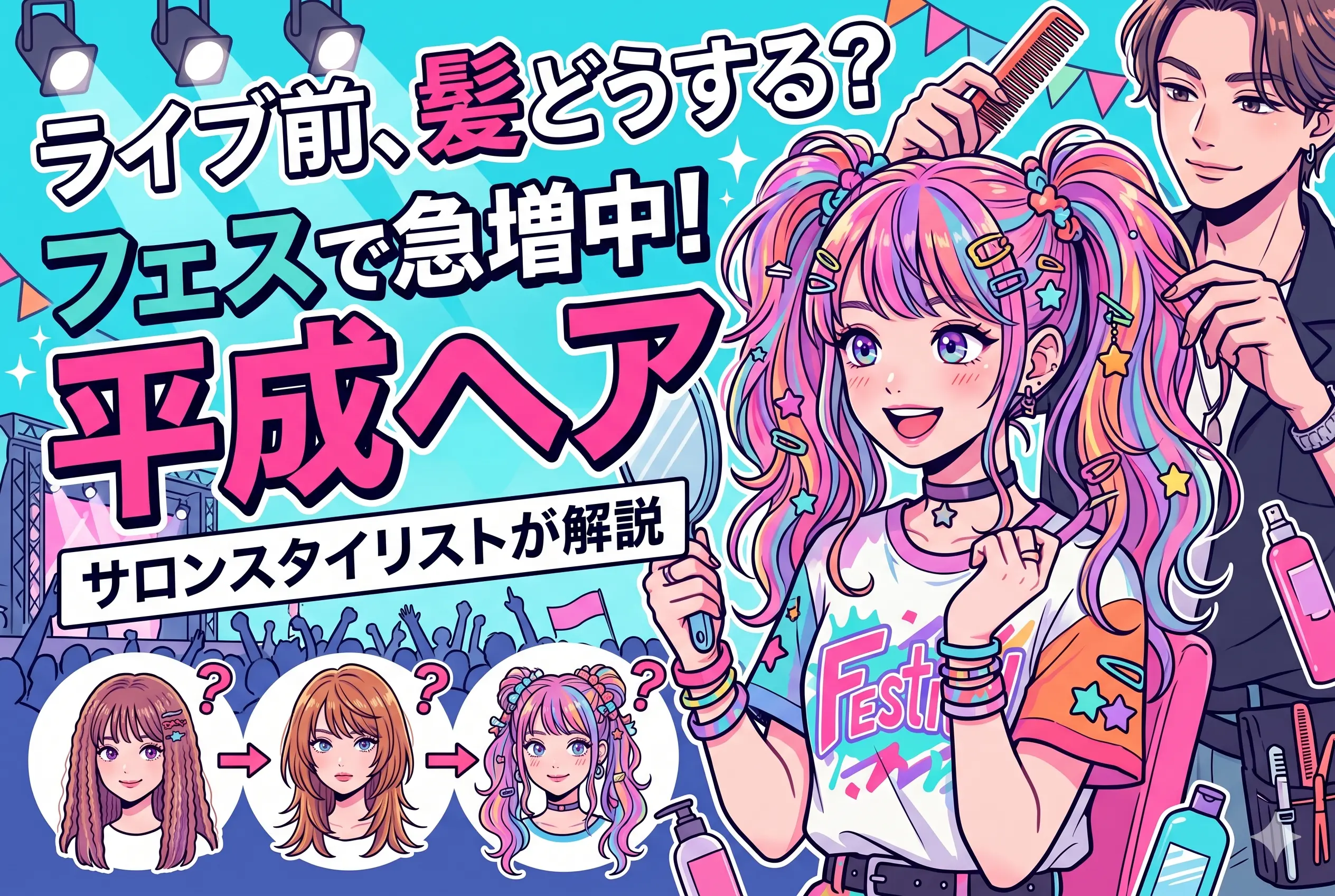ライブ前、髪どうする?フェスで急増中の“平成ヘア”をサロンスタイリストが解説