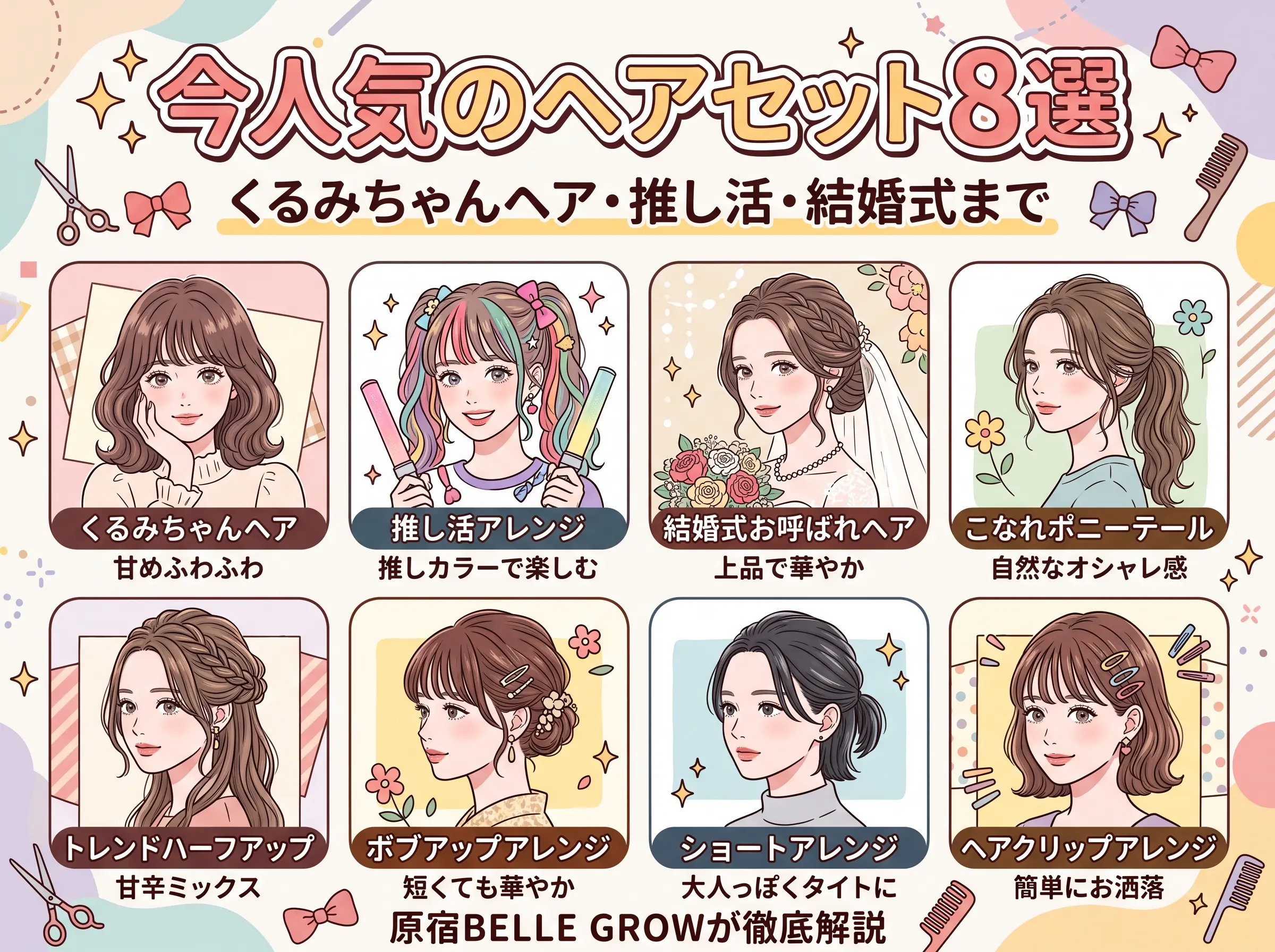 今人気のヘアセット8選｜くるみちゃんヘア・推し活・結婚式まで原宿BELLE GROWが徹底解説