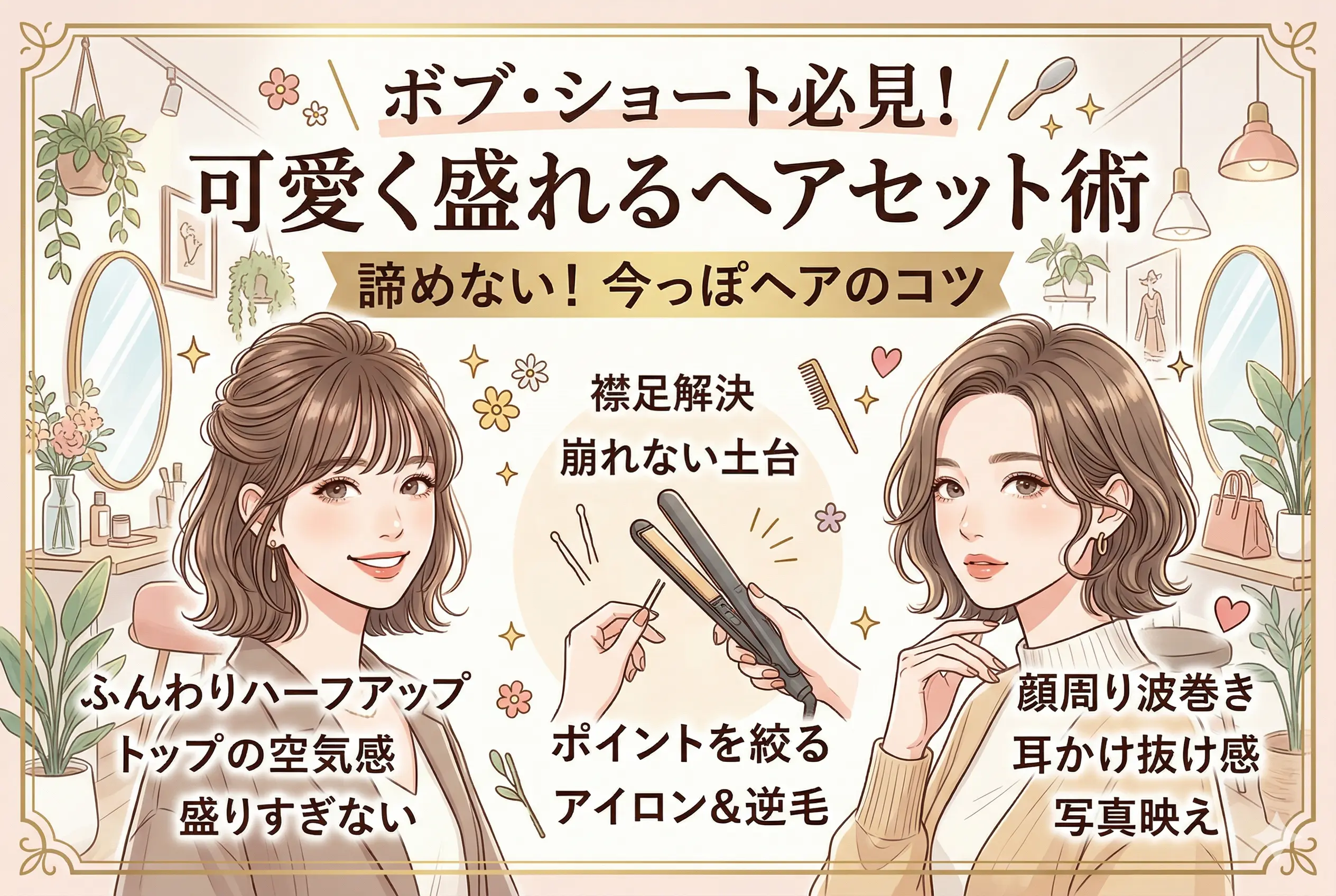 「短いから」って諦めない！ボブ・ショートでも激変する「盛りヘアセット」の秘密