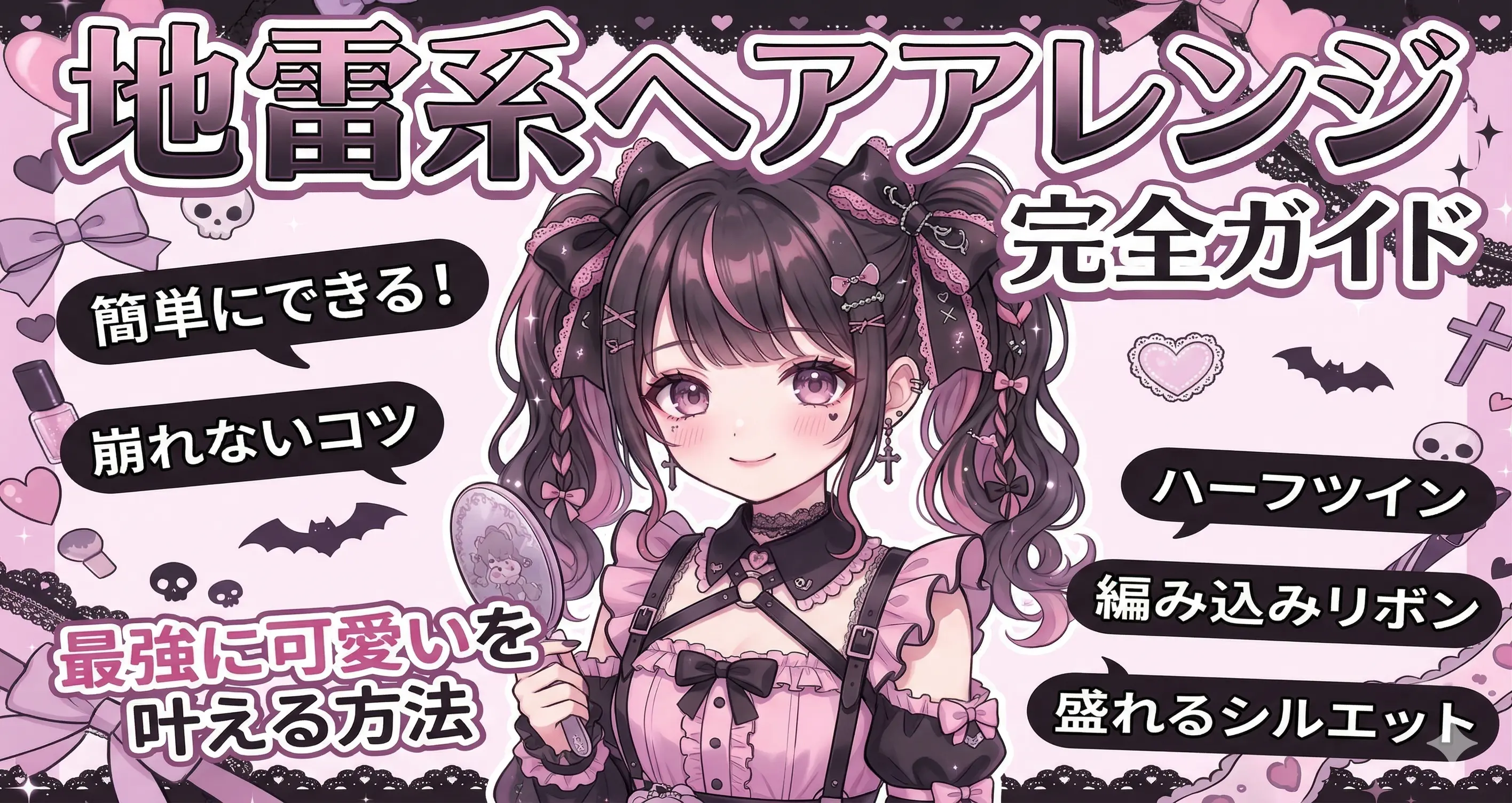 地雷系ヘアアレンジのおすすめ完全ガイド｜簡単にできるやり方と崩れないコツで“最強に可愛い”を叶える方法