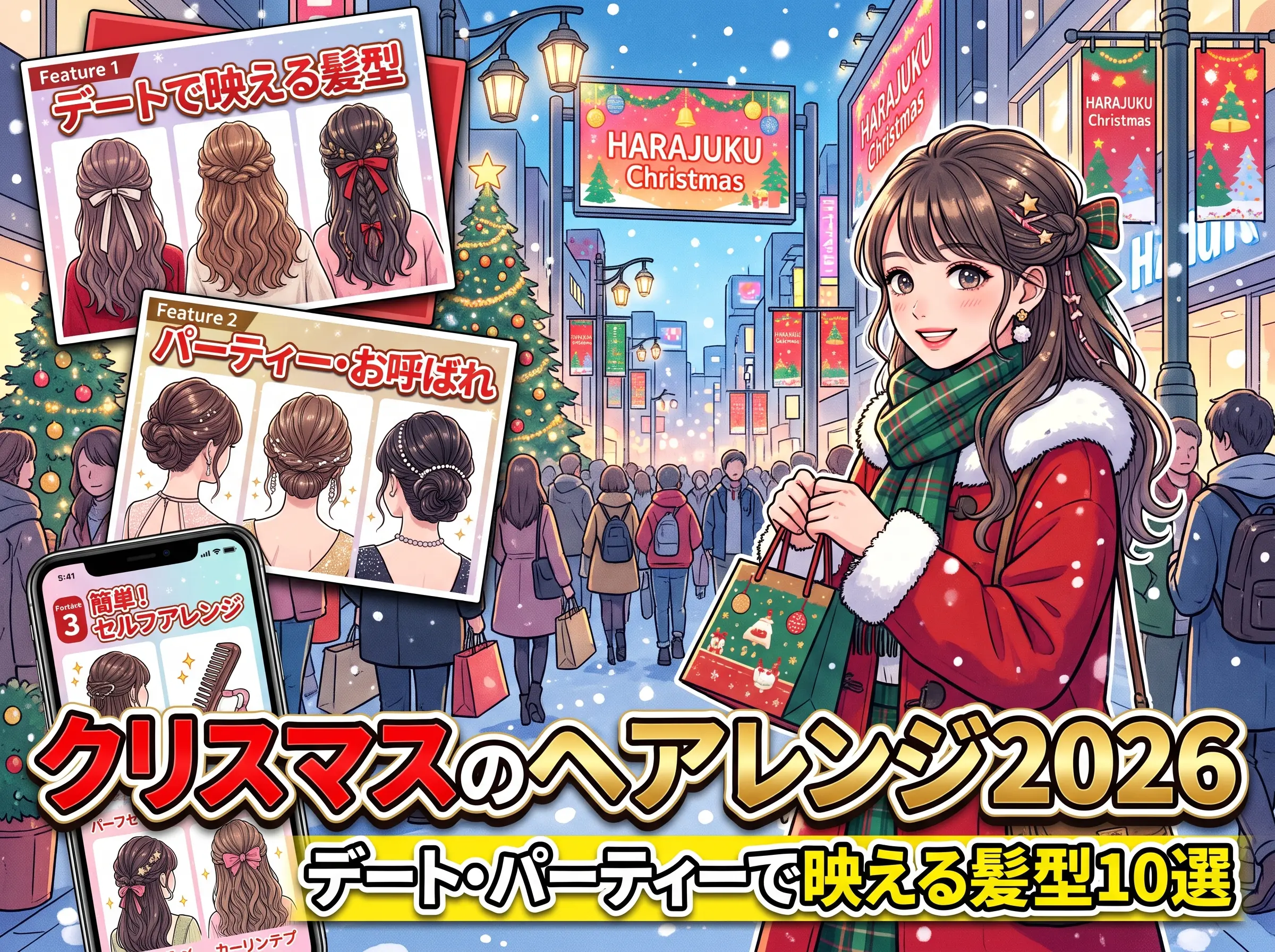 クリスマスのヘアアレンジ2026|デート・パーティーで映える髪型10選