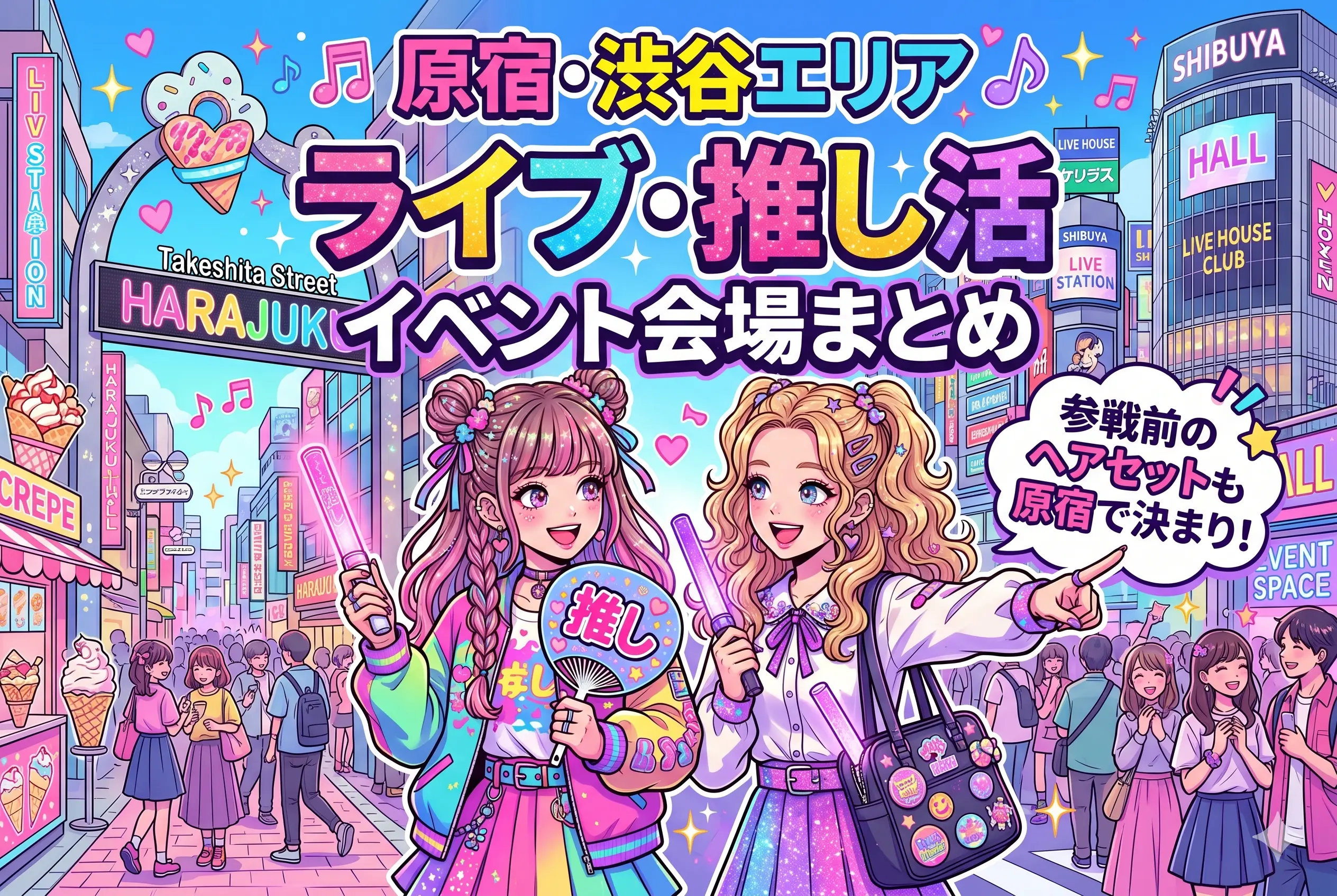 原宿・渋谷エリアのライブ・推し活イベント会場まとめ|参戦前のヘアセットも原宿で決まり!