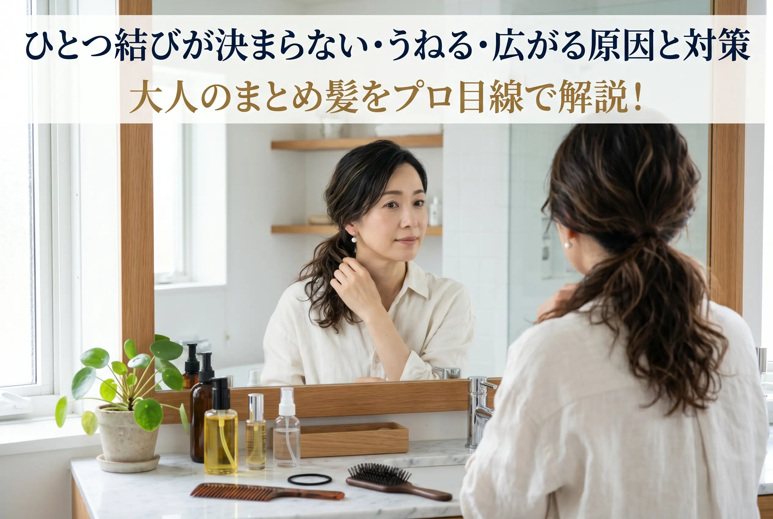 ひとつ結びが決まらない・うねる・広がる原因と対策|大人のまとめ髪をプロ目線で解説!