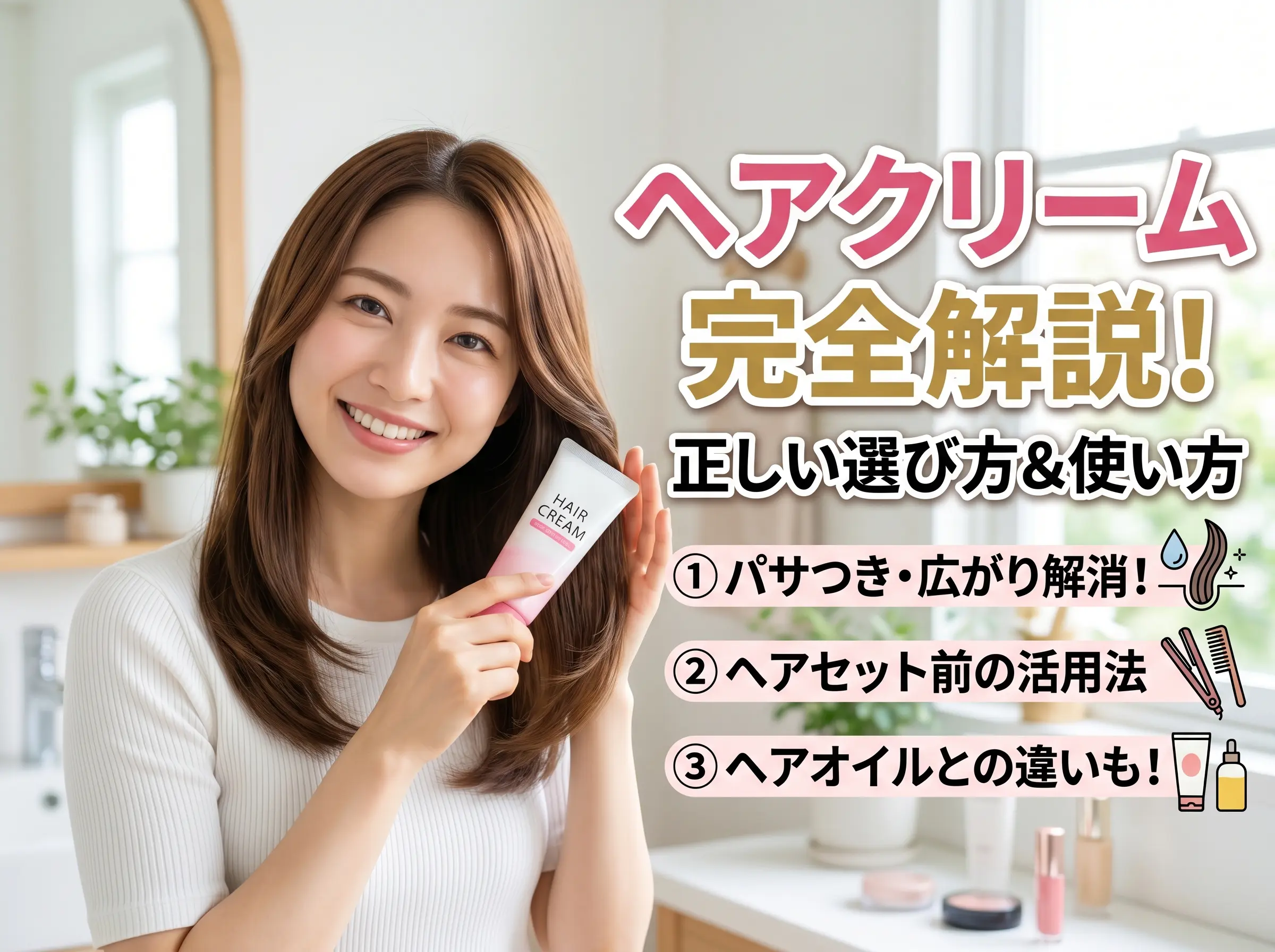 ヘアクリームの正しい選び方と使い方|ヘアオイルとの違い・パサつき広がり対策・ヘアセット前の活用法