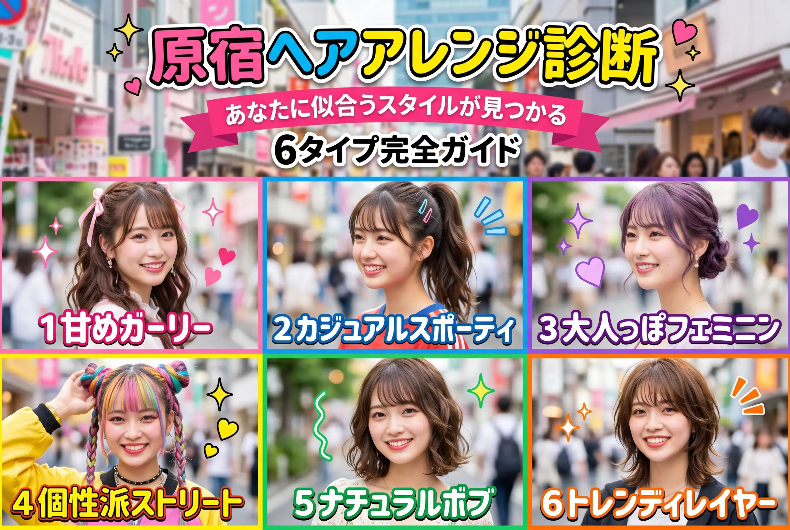 原宿ヘアアレンジ診断｜あなたに似合うスタイルが見つかる6タイプ完全ガイド
