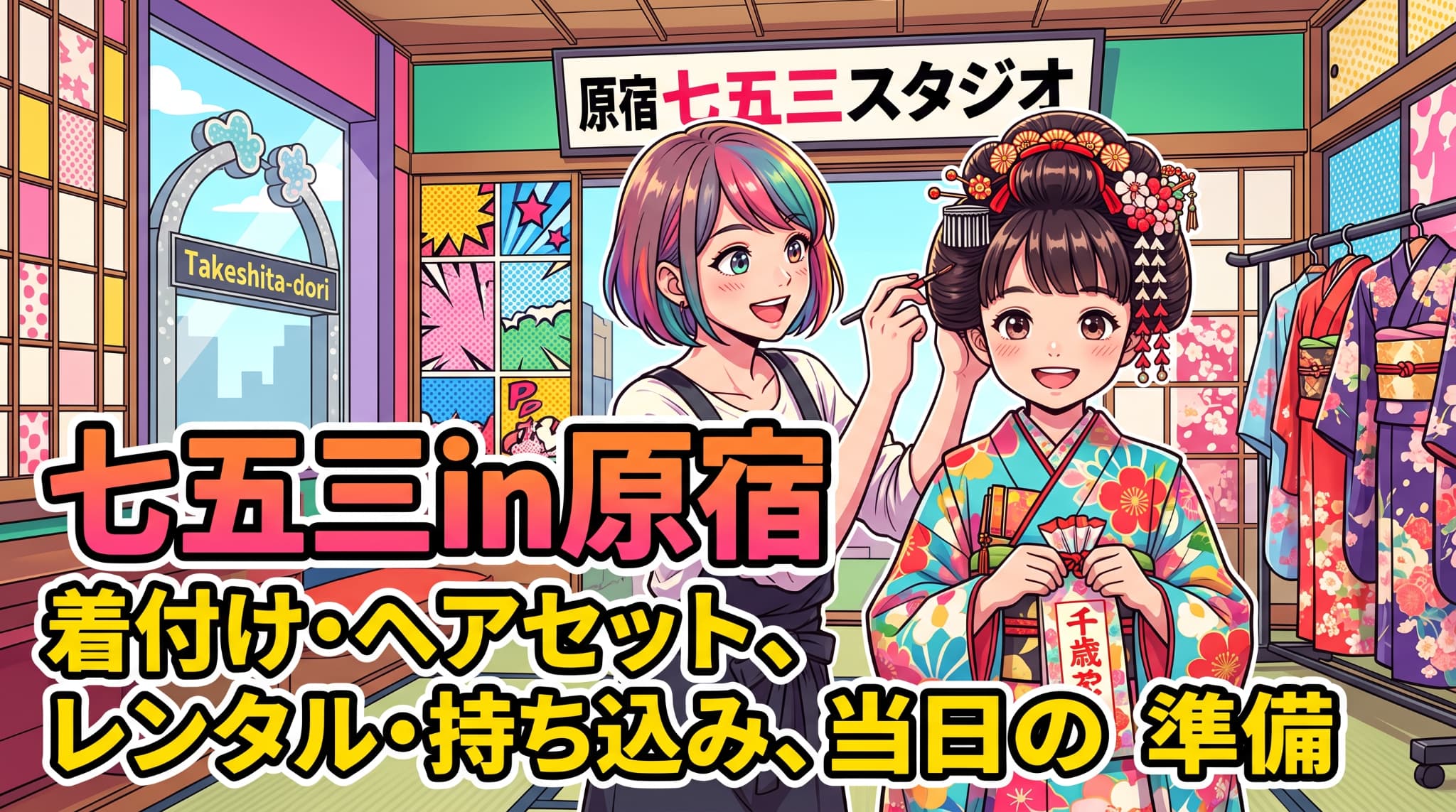 七五三の着付け・ヘアセットは原宿で|レンタル・持ち込み料金と当日の準備を紹介