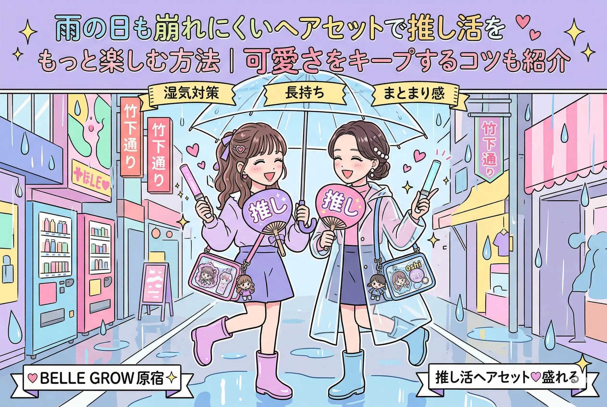 雨の日も崩れにくいヘアセットで推し活をもっと楽しむ方法｜可愛さをキープするコツも紹介