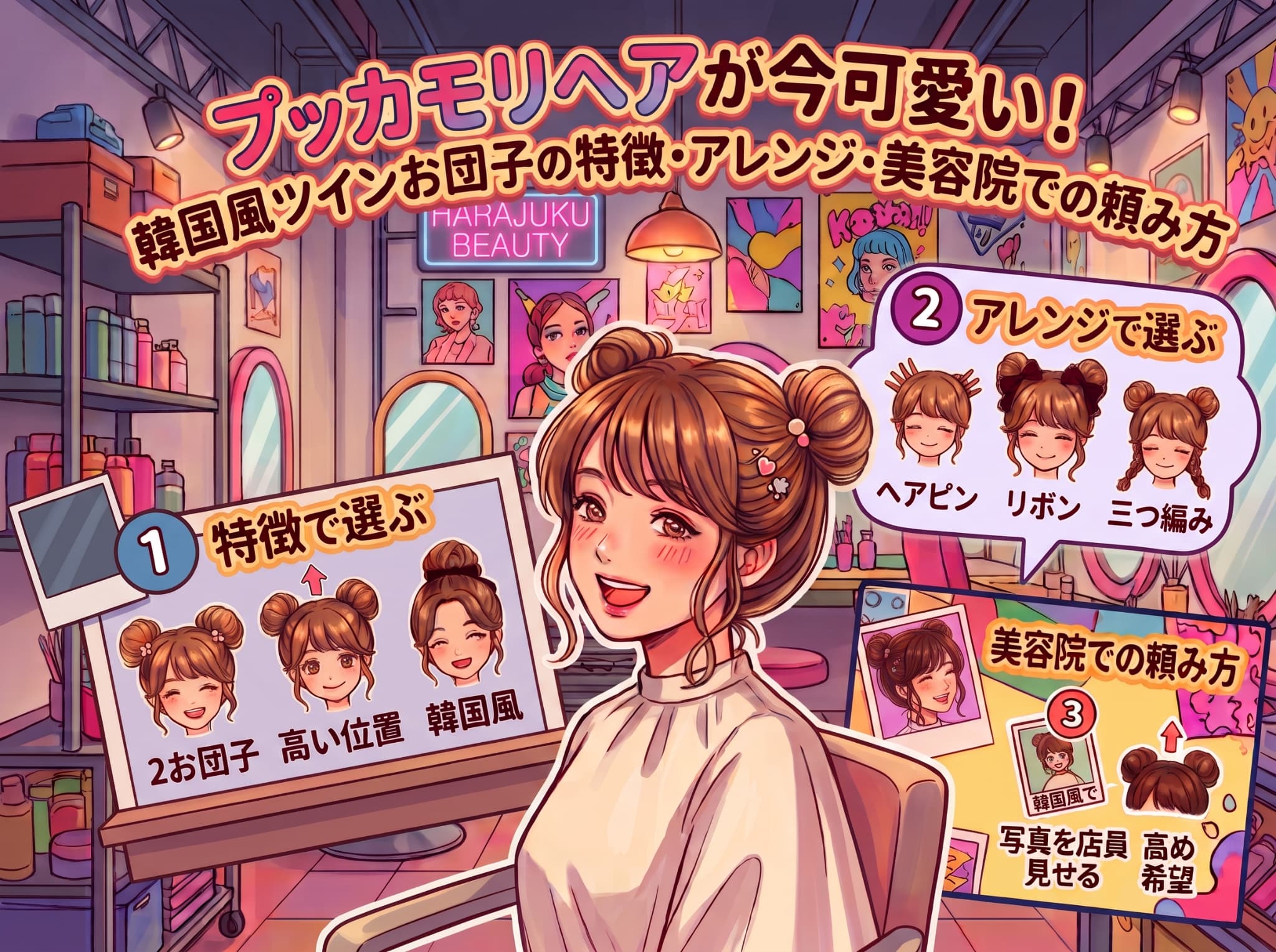 プッカモリヘアが今可愛い!韓国風ツインお団子の特徴・アレンジ・美容院での頼み方