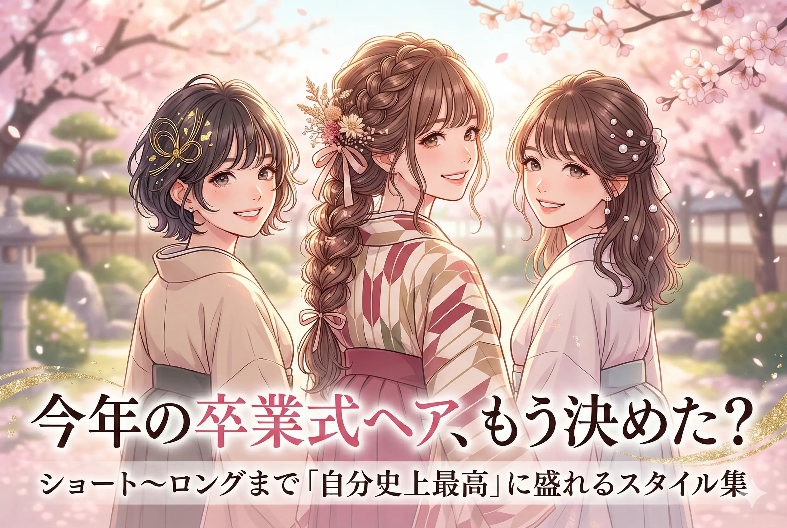 【2026年最新】卒業式の袴ヘア決定版！ショート〜ロングまで「自分史上最高」に盛れるスタイル集