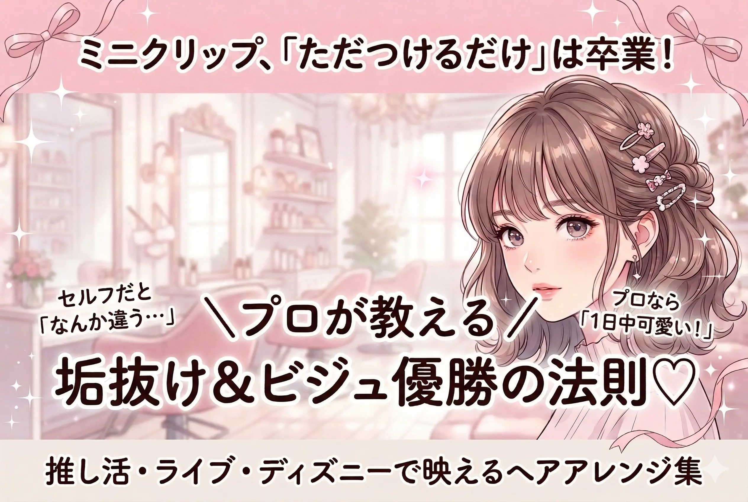 ミニクリップでできる！今っぽ可愛いヘアアレンジ特集｜推し活やライブ前にもおすすめ♡