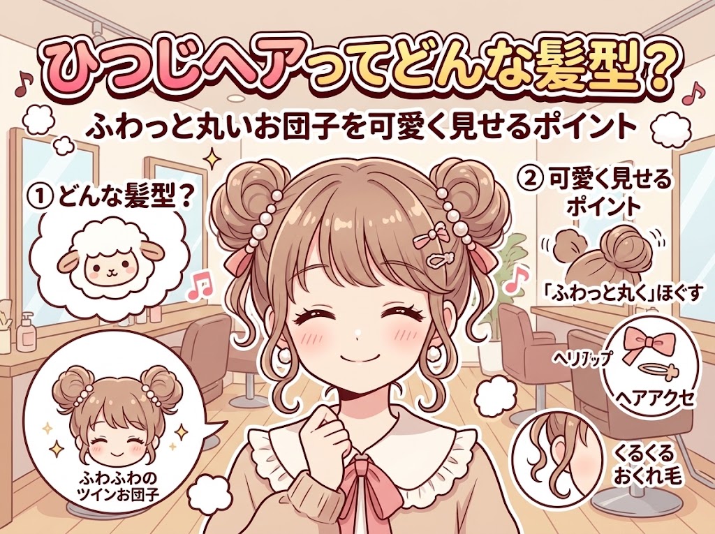 ひつじヘアってどんな髪型？ふわっと丸いお団子を可愛く見せるポイント