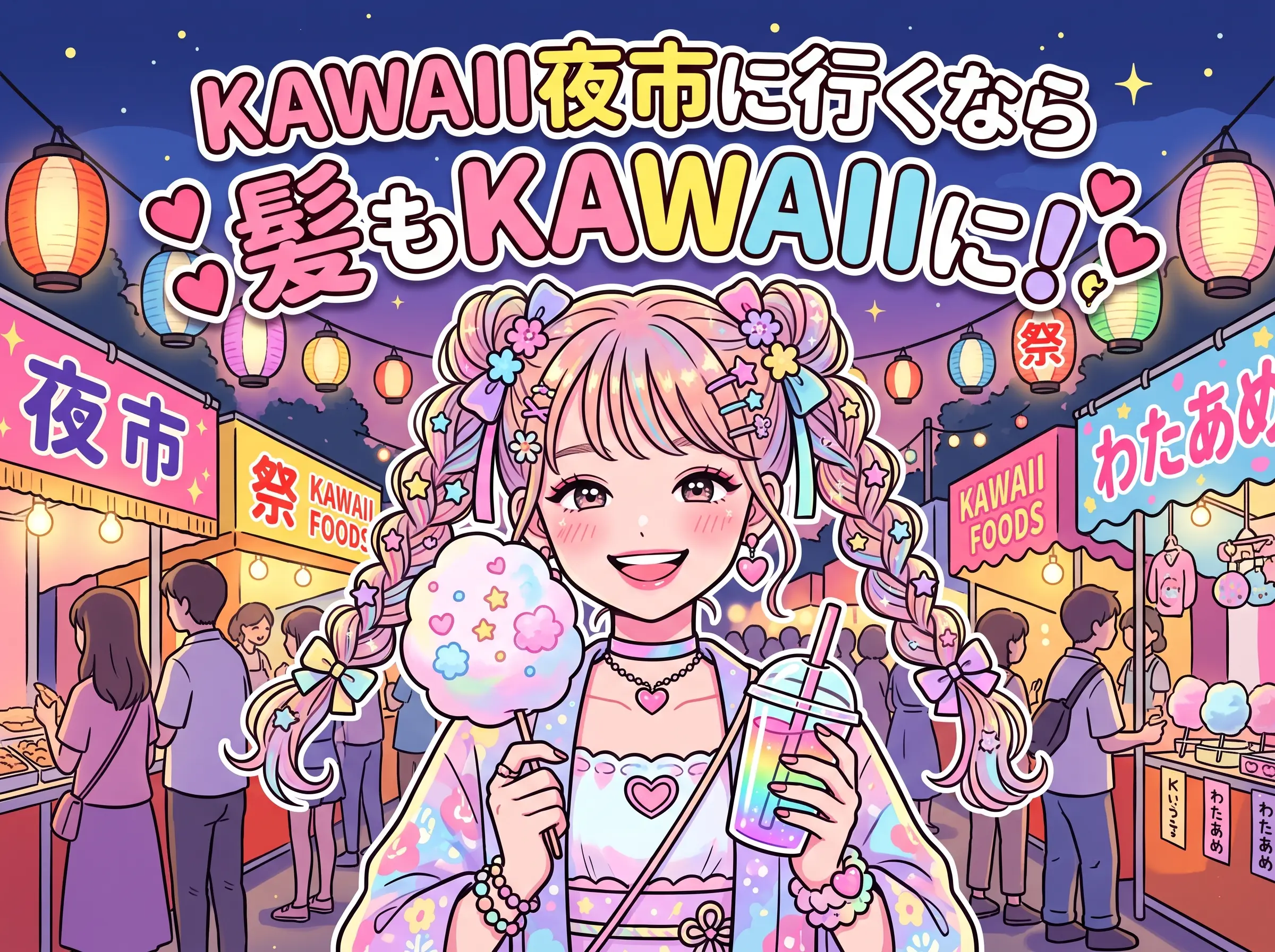 KAWAII夜市に行くなら髪もKAWAIIに!原宿ヘアサロンがおすすめするヘアアレンジ5選