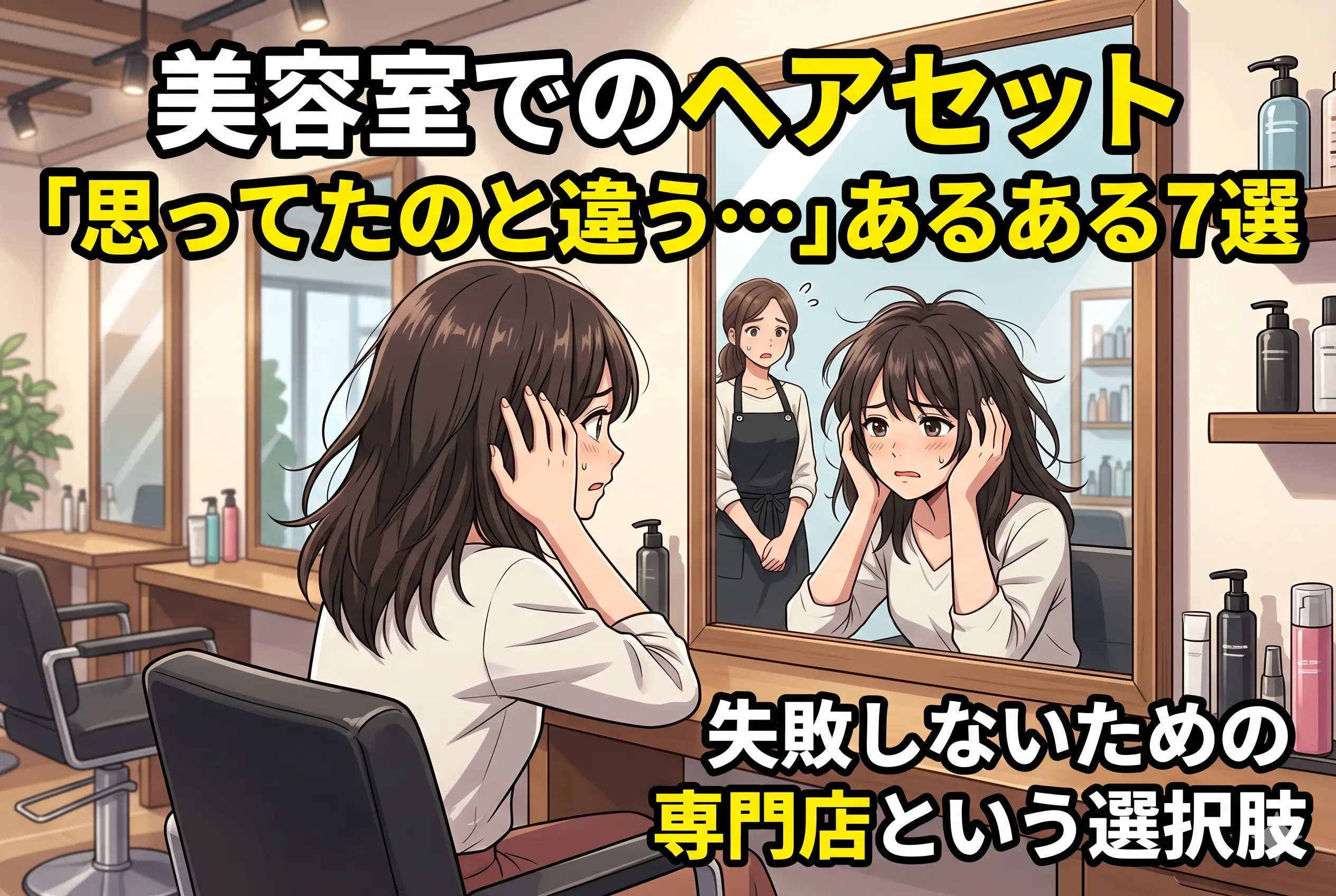 美容室でのヘアセット「思ってたのと違う…」あるある7選|失敗しないための専門店という選択肢