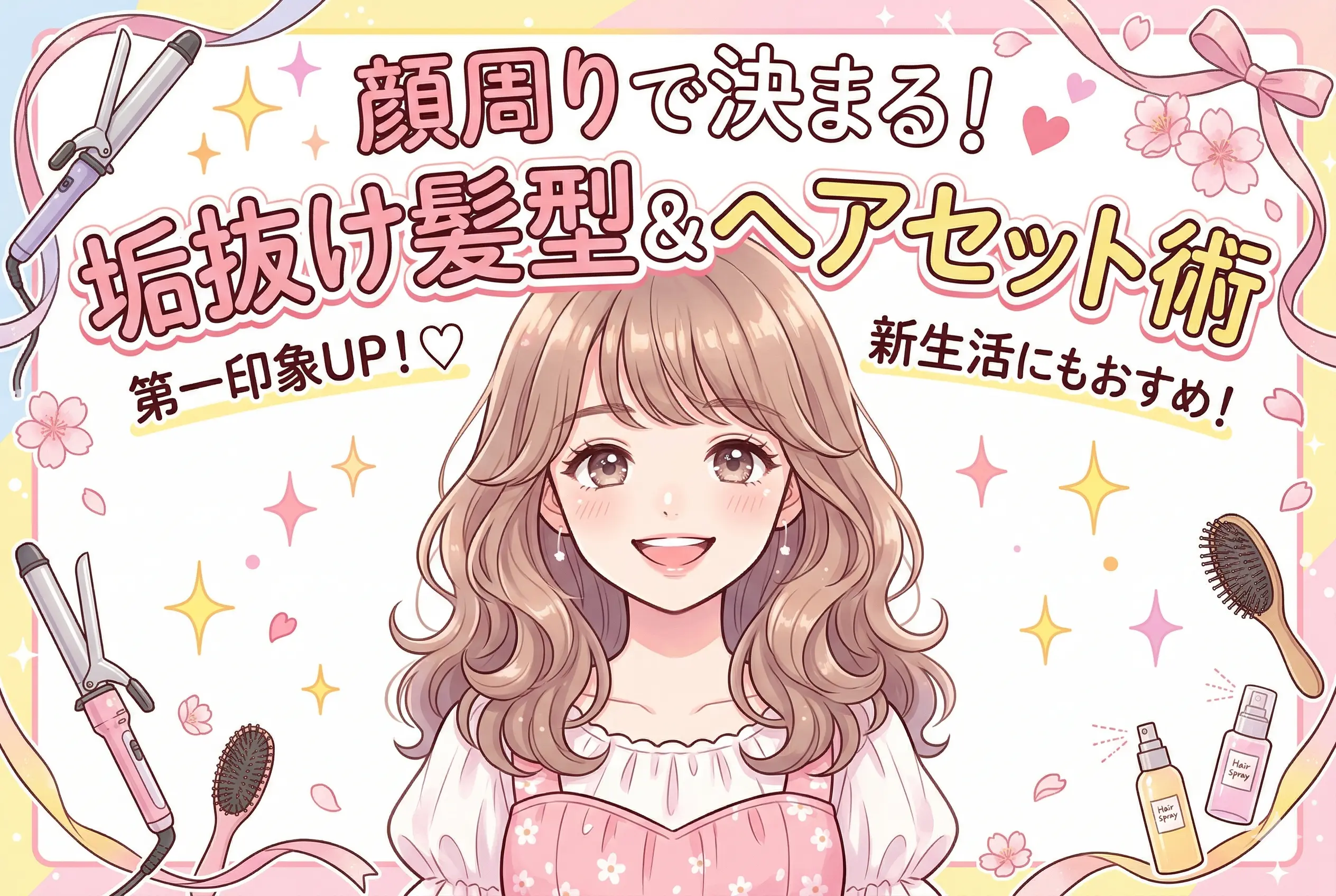 新生活で垢抜ける♡第一印象が良くなる髪型&ヘアセット完全ガイド|朝5分で印象アップ