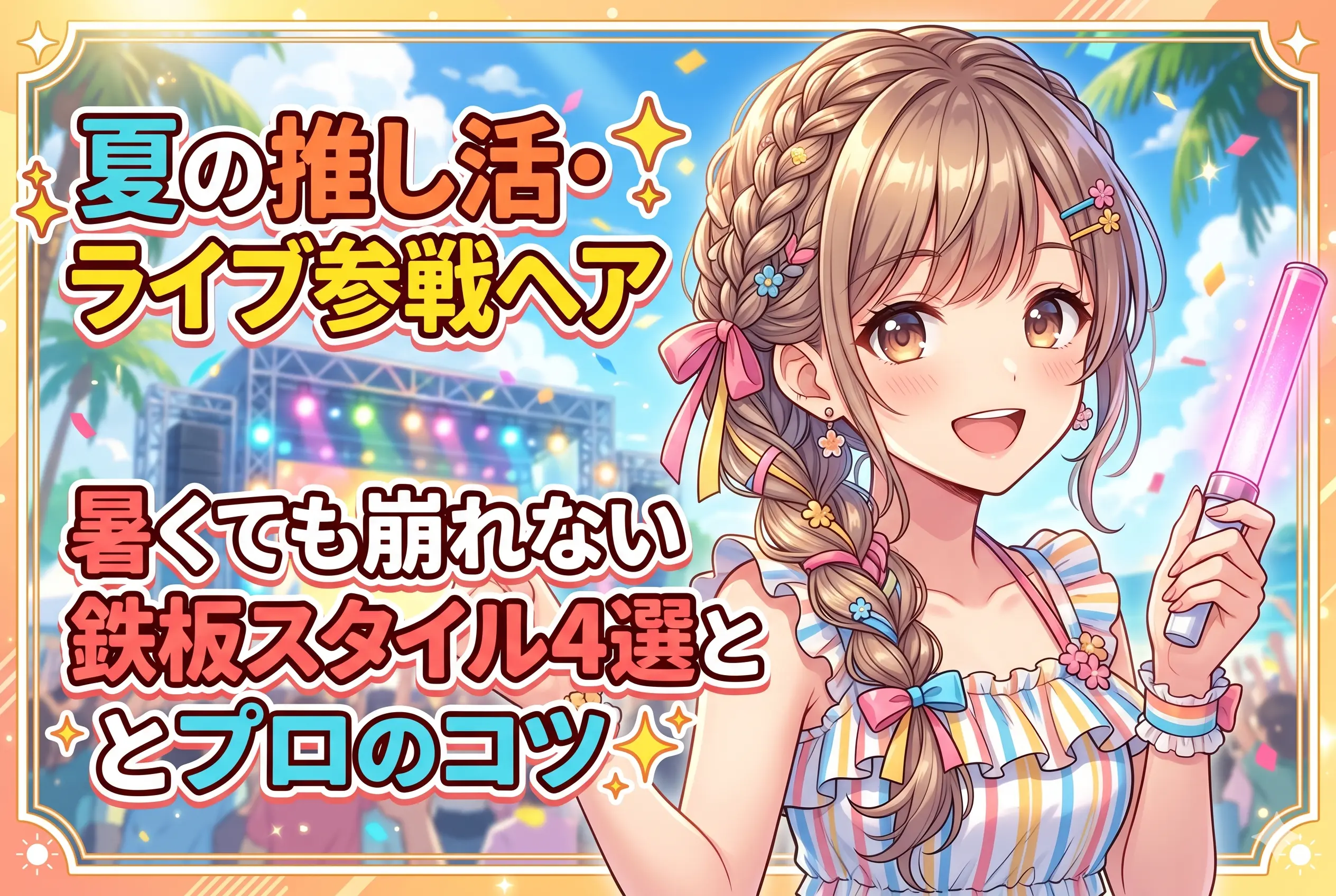 夏の推し活・ライブ参戦ヘア|暑くても崩れない鉄板スタイル4選とプロのコツ